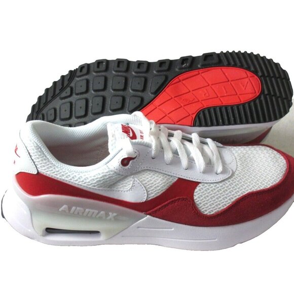 Nike Men's Air Max SYSTM Run Training Shoes White University Red Sizes NIB - Picture 2 of 5